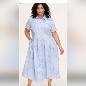 Kate Spade for target Blue Striped Short Sleeve Dress NWT